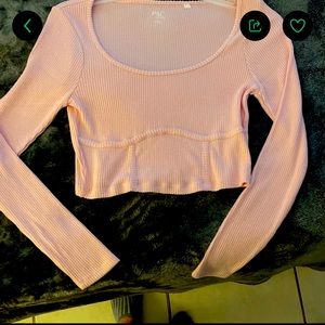 Light pink crop top long sleeve(never worn)